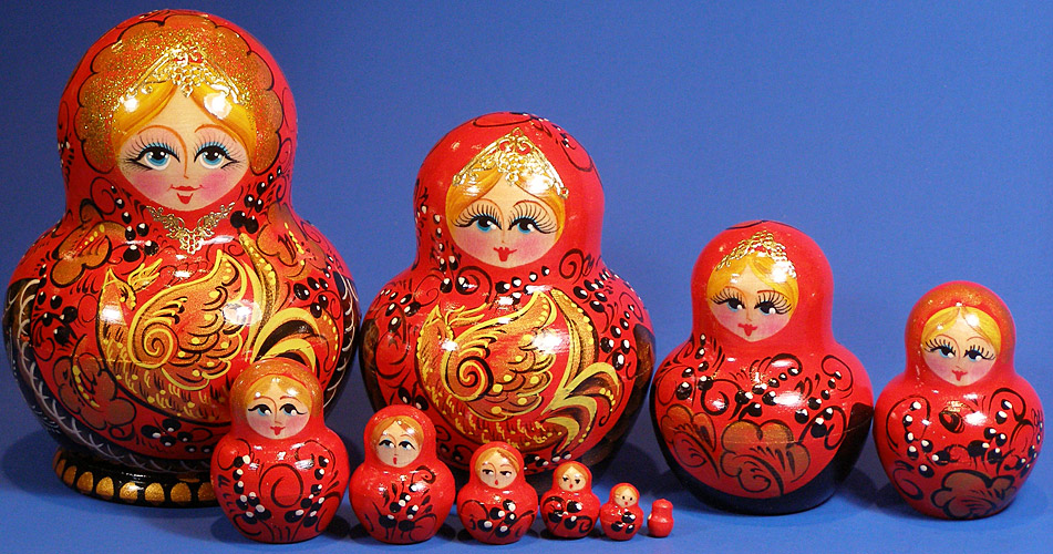 Russian nesting doll 10 pieces set